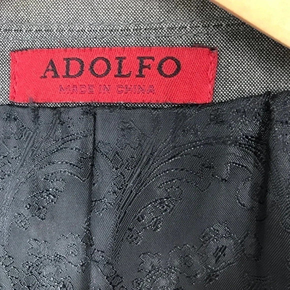 Adolfo 46L Slim cut grey microtech blazer - Picture 2 of 8